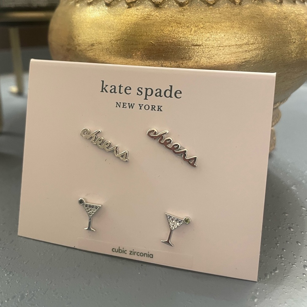 NWT Kate Spade Say Yes Cheers Stud Earrings